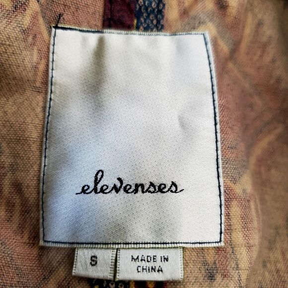 Anthropologie Elevenses Geo Safari Vest Women Size Small Utility Pockets Belt - Picture 11 of 12